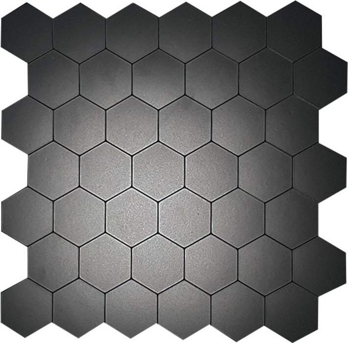 Mosaic Factory Self-Adhesive Hexagon Mosaics  Decorative Black Matt Hexagon Tiles