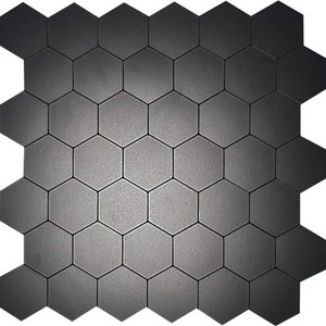 Mosaic Factory Self-Adhesive Hexagon Mosaics  Decorative Black Matt Hexagon Tiles