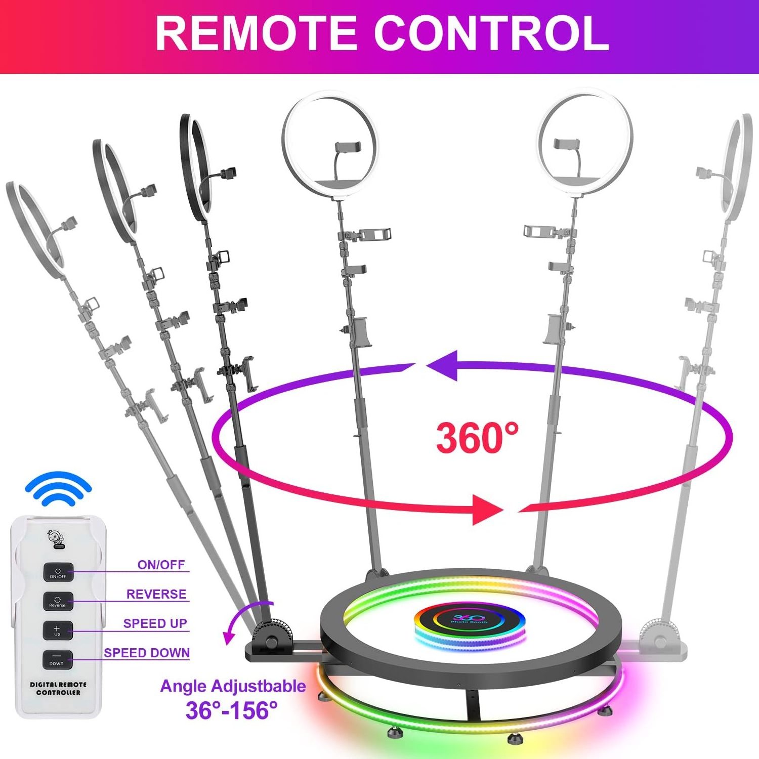 Portable Selfie 360 Spinner Degree Platform Business Photobooth Camera Vending Machine Video Booth