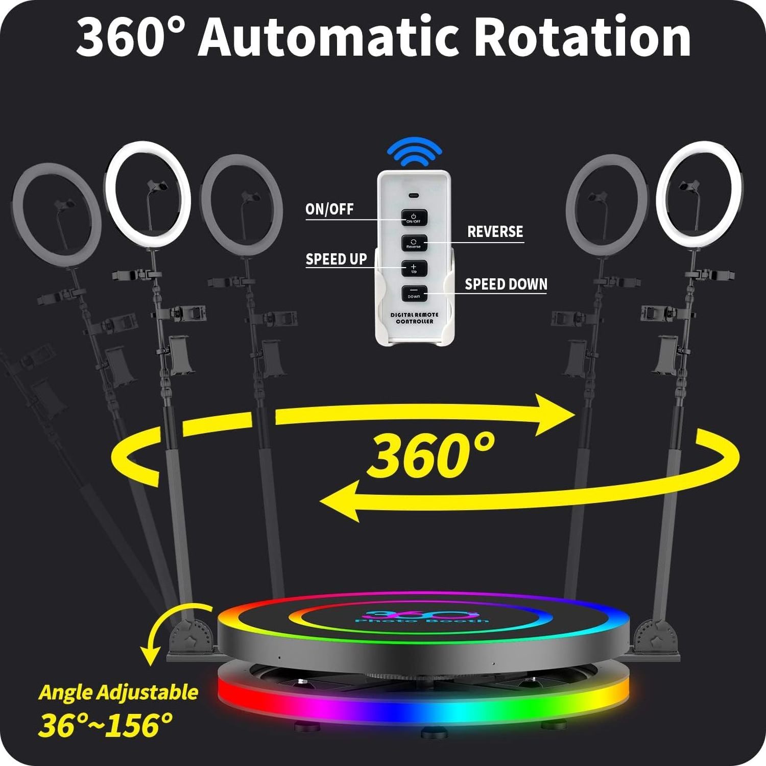 camera 360 degree rotating spin spinner video manual foto selfie magic photobooth 360 photo booth automatic 115 cm 100cm machine