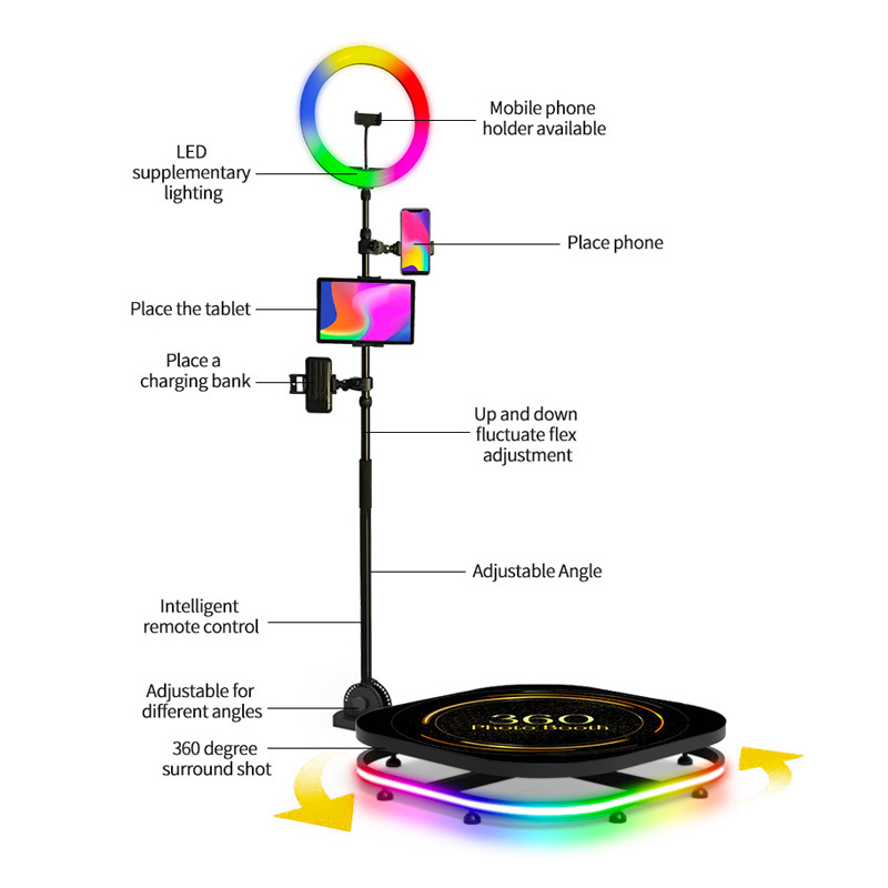 Standing photobooth stand cabine photo 360 spin photo booth 360 photo booth rotating machine for events