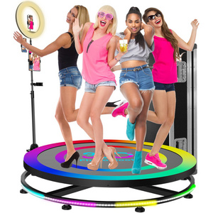 360 Photo Booth 40"/100cm Spin Camera Video automatic Rotating Spinner Platform with Ring Light for wedding live party