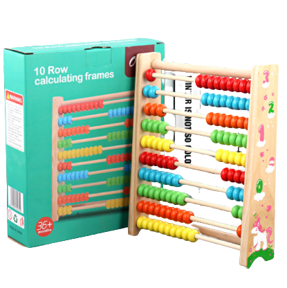 Early Education Enlightenment Wooden Colorful Number Calculation Frame puzzle toy Wooden Children's Ten level Arithmetic Abacus