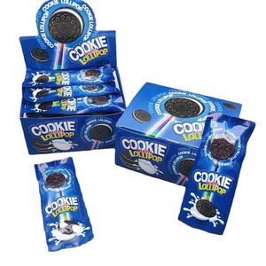 Chocolate cookie shape light stick hard lollipop