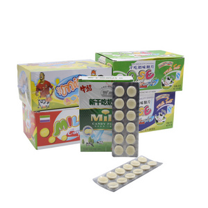 Wholesale compressed round shape dry cow milk tablet candy