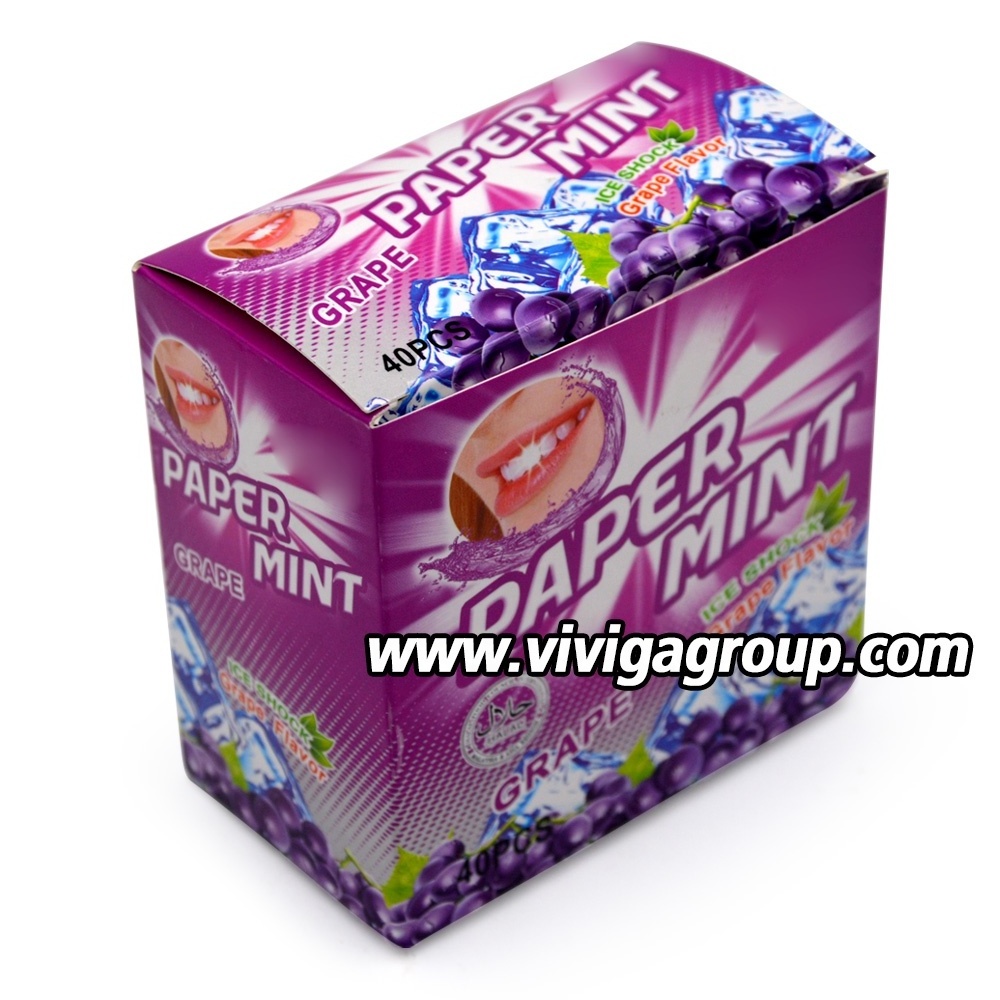 Halal  Grape Flavor Cool Paper Mint Mouth Refresh Candy