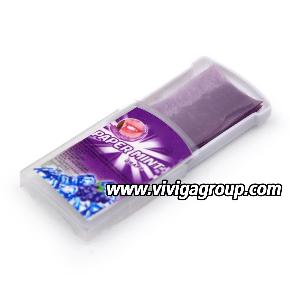 Halal  Grape Flavor Cool Paper Mint Mouth Refresh Candy