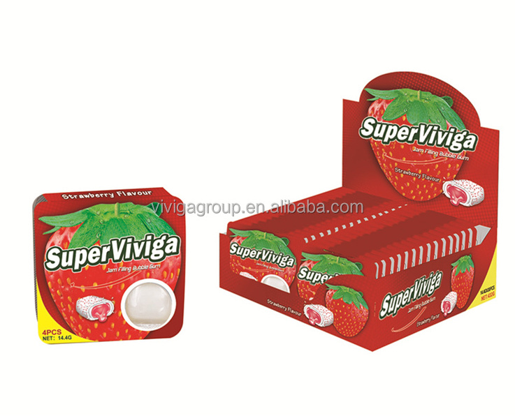 Super Viviga strawberry flavor center fill bubble gum for sale