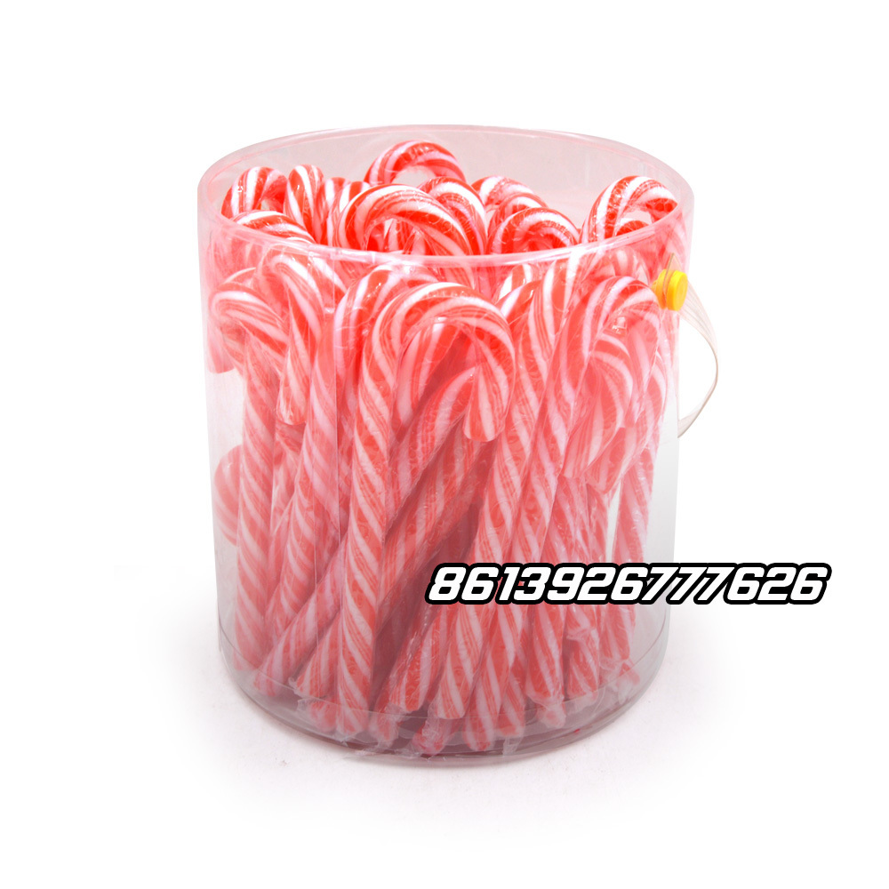 Candies wholesale different fruit flavor halal sweet Christmas candy cane lollipop