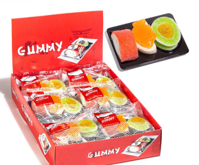 Wholesale Custom Japanese Sweet Fruity Sushi Gummy Candy