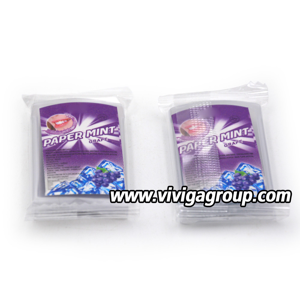 Halal  Grape Flavor Cool Paper Mint Mouth Refresh Candy