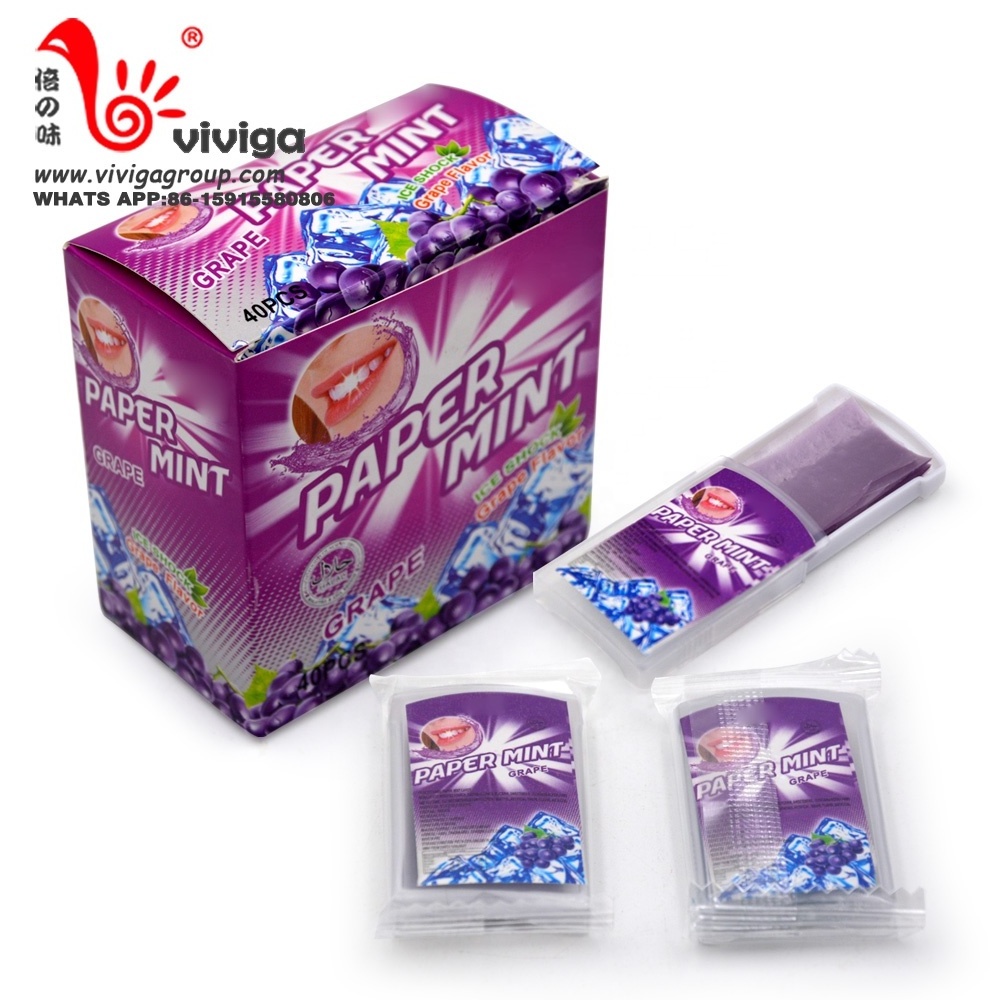 Halal  Grape Flavor Cool Paper Mint Mouth Refresh Candy