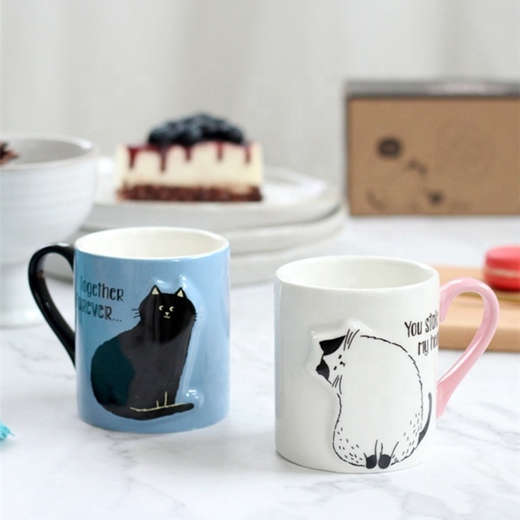 Cute Cat Design Ceramic 3d Custom Mugs 16 oz Mug Cup Ceramic Mugs with Logo Ceramics Cups