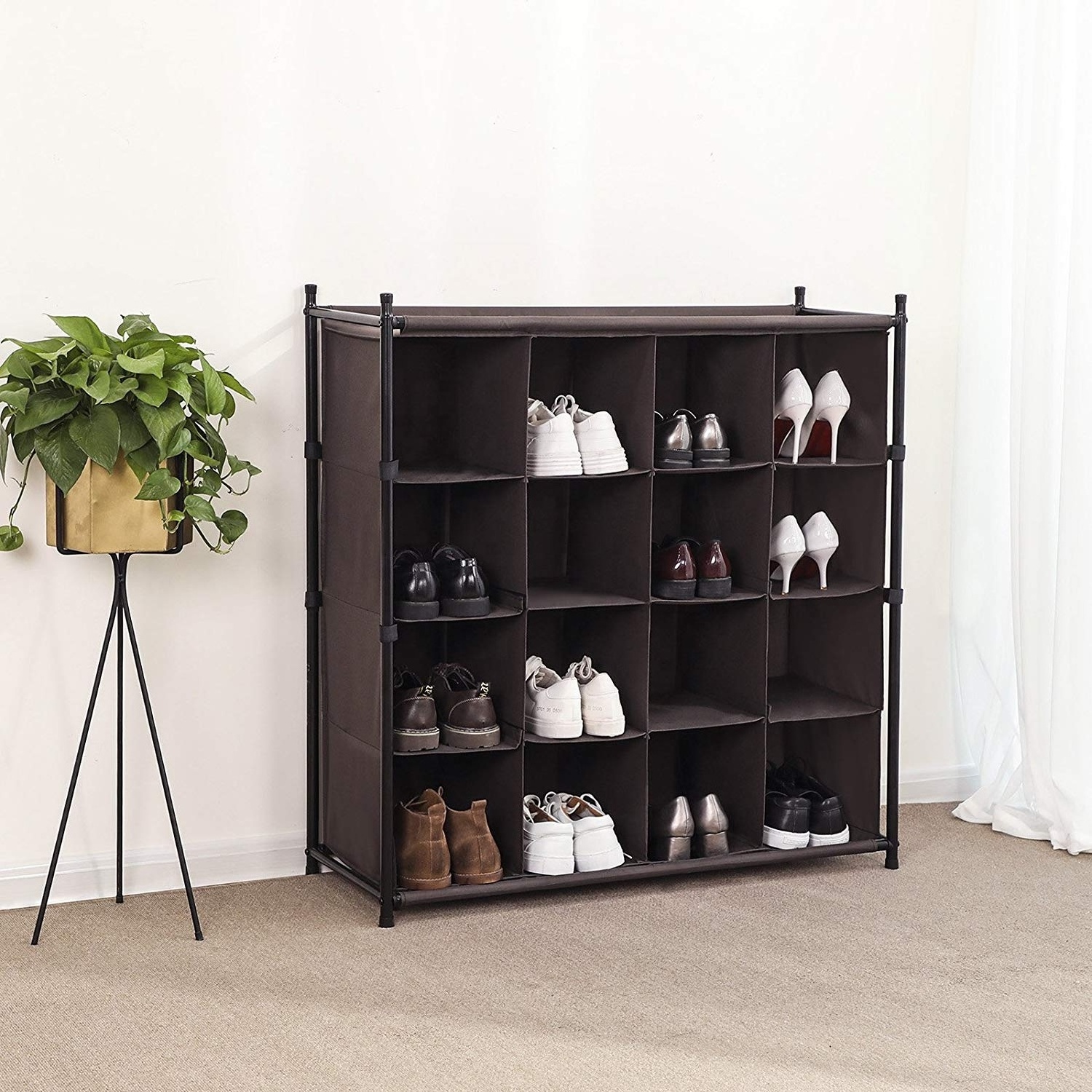 Shoe Rack for 36 Pairs of Shoes Standing Storage Organizer Shelf with Dust proof Cover