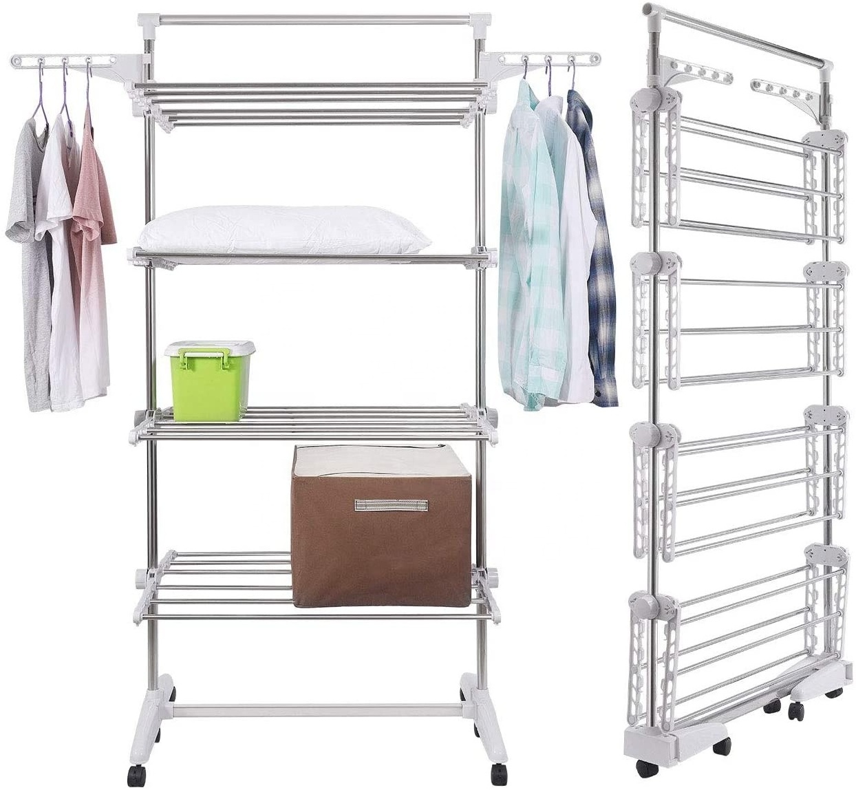 Folding portable  laundry tower and Clothes Dryer Wing Rack on 4 Levels