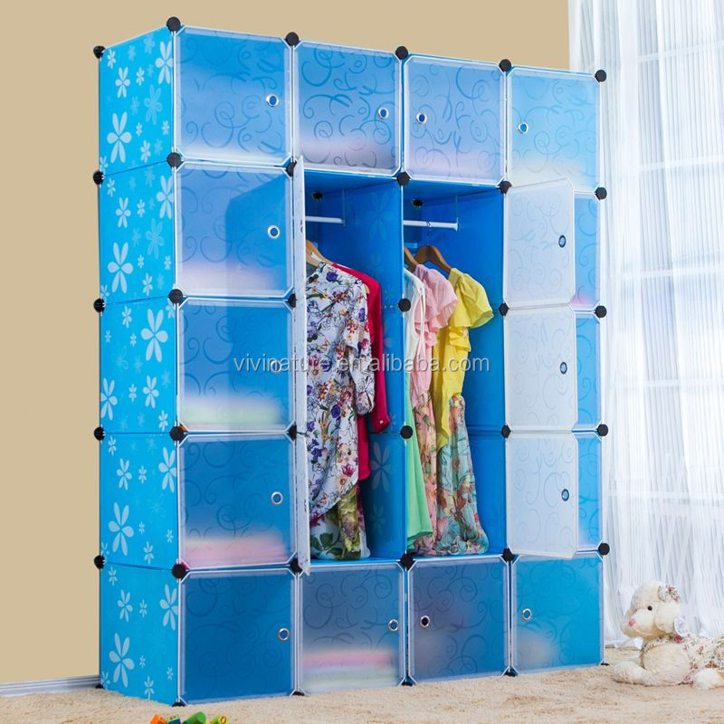 DIY 12 Cube Portable Closet Storage Organizer Clothes Wardrobe Cabinet With Doors