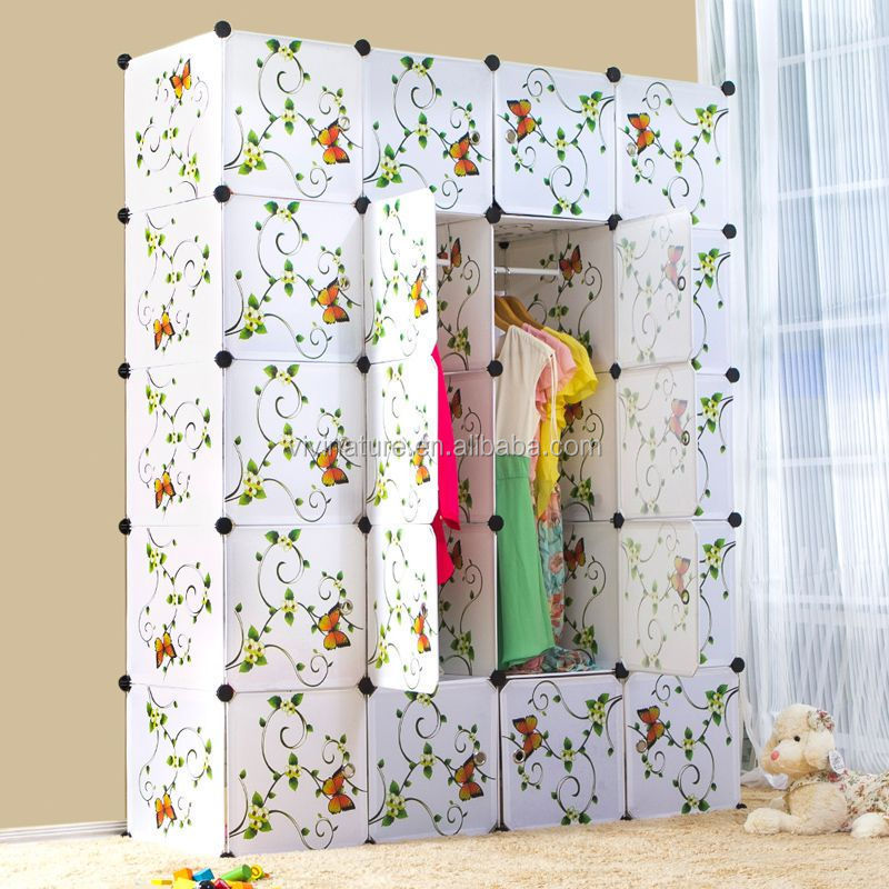 DIY 12 Cube Portable Closet Storage Organizer Clothes Wardrobe Cabinet With Doors