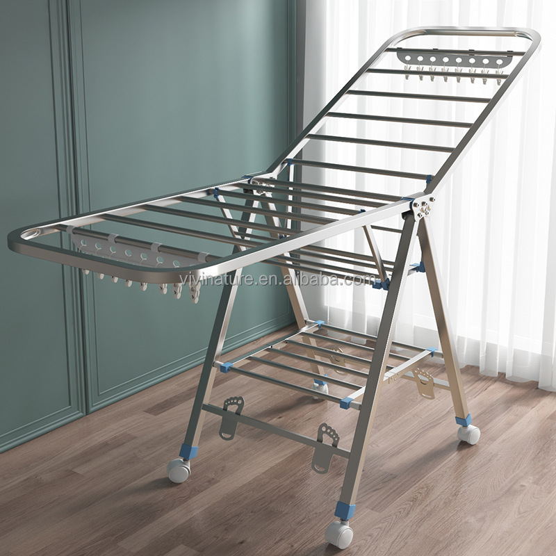 Wings Expandable Stainless Steel 4 Shoe Holders Laundry Drying Rack Washing Line Dry Towel Rail Cloth Rack