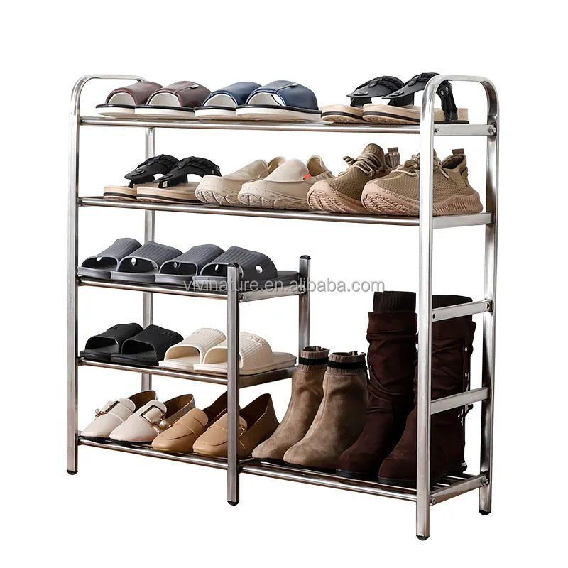 4 tiers Stainless steel shoe rack and boot rack