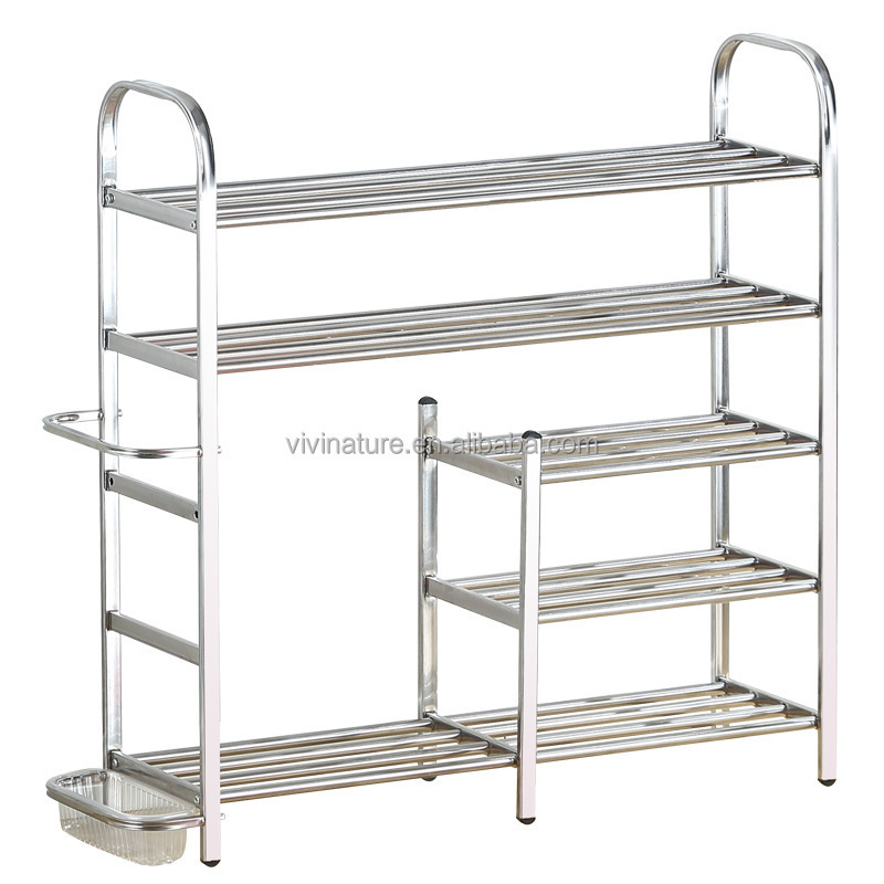 4 tiers Stainless steel shoe rack and boot rack