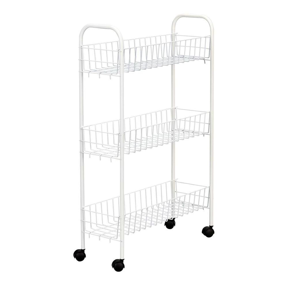 4 Tier Fruit Vegetable wire basket Storage Cart Deep Trolley for Kitchen Food Stand