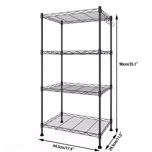 5 Tier Metal  Wire Shelving storage Rack Adjustable Heavy Duty Steel Shelf Black