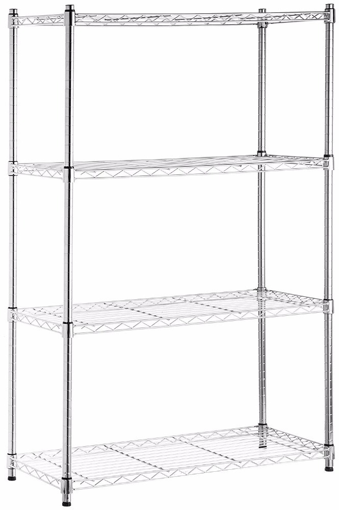 Vivinature Chrome plating 4 Shelf Shelving Unit on Casters