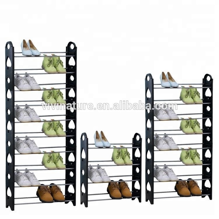 Plastic 8 Tier Free Standing Shoe Rack Stand Storage Organiser Shelf Rack