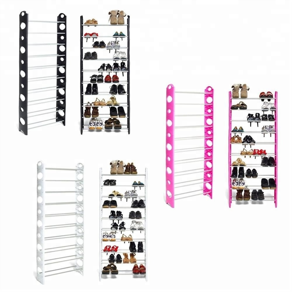 Plastic 8 Tier Free Standing Shoe Rack Stand Storage Organiser Shelf Rack