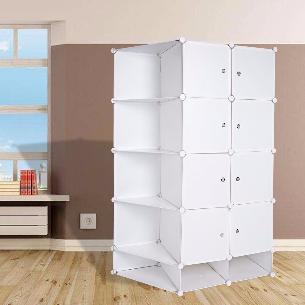 Plastic DIY Modular 15 Cube Wardrobe Closet Storage Organizer