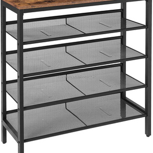 3-5Tier Shoe Storage Rack Unit Flat and Slant Adjustable Shoe Organizer Shelf for 16 Pairs