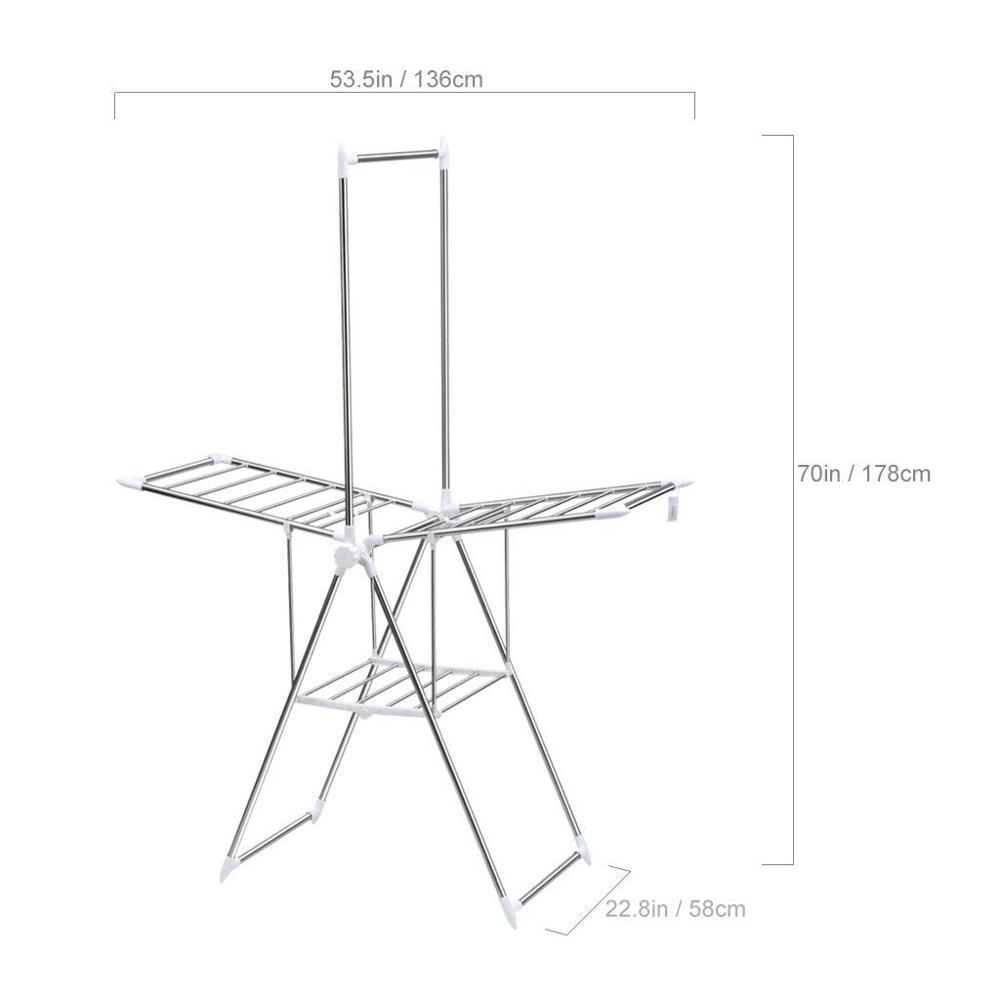 Heavy Duty Folding Clothes Drying Rack Top hanging Bar