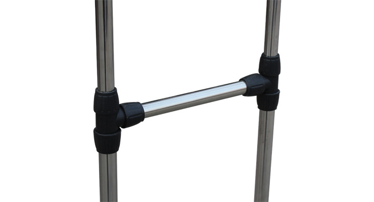 Adjustable Garment Rack Clothes Hanging Rail Stand with Middle Rail