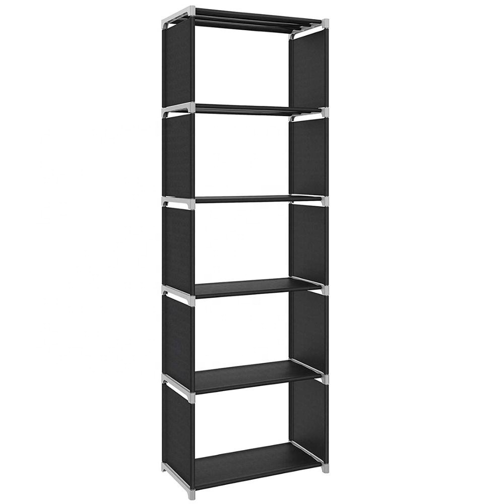 Vivinature 4 Tiers Bookcase Storage Cube Closet  Organizer Shelf  Cabinet Bookcase Black