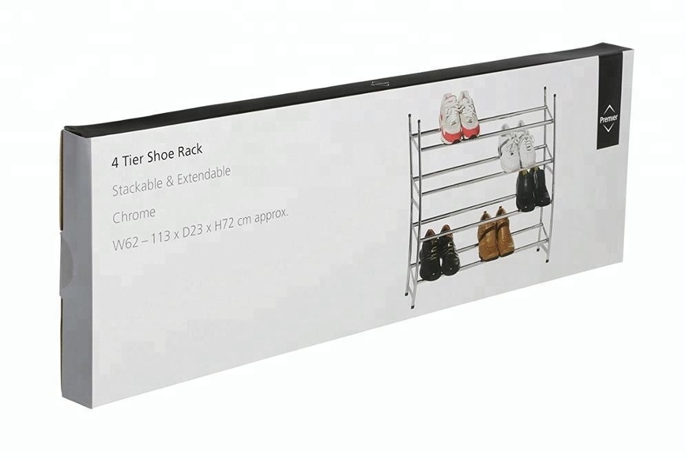 Expandable and Stackable 5 Tier Silver metal Shoe Rack Organizer