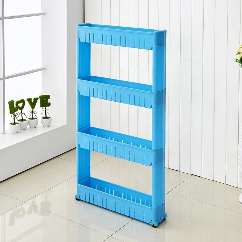 Slim Slide Out pantry Storage  Trolley Cart Tower for Laundry and Bathroom and Kitchen