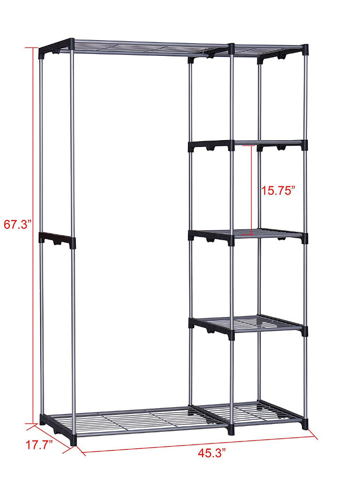 Expandable Metal Hanging Clothes Storage Organizer Rack Wardrobe