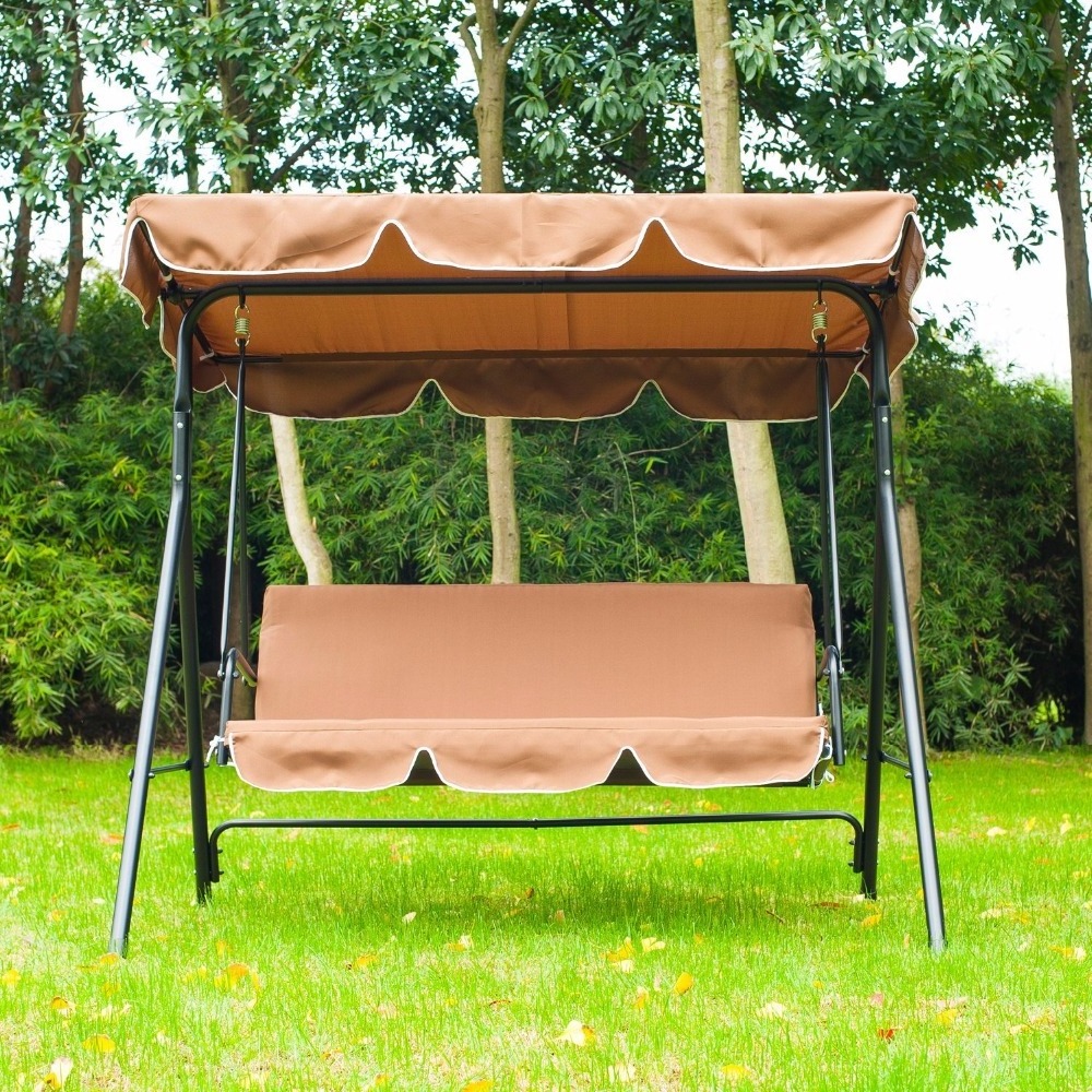 3 seat high quality patio swing with canopy outdoor furniture