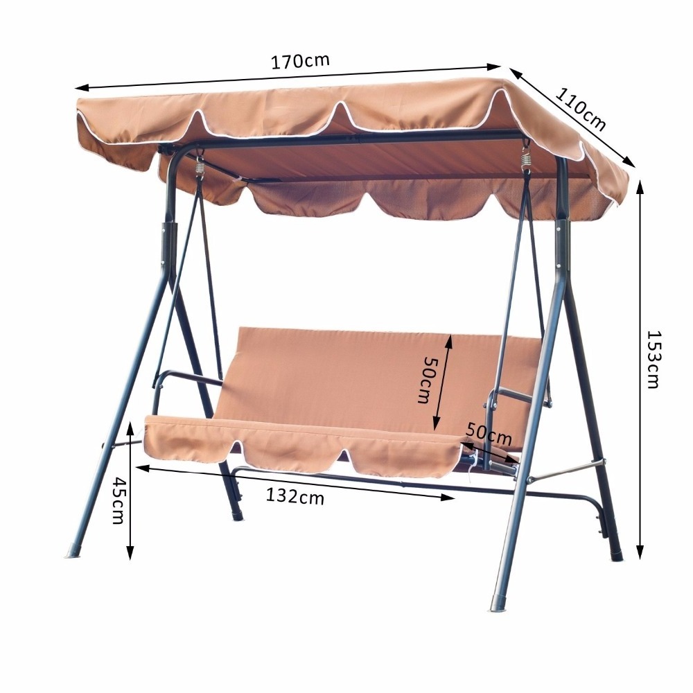 3 seat high quality patio swing with canopy outdoor furniture