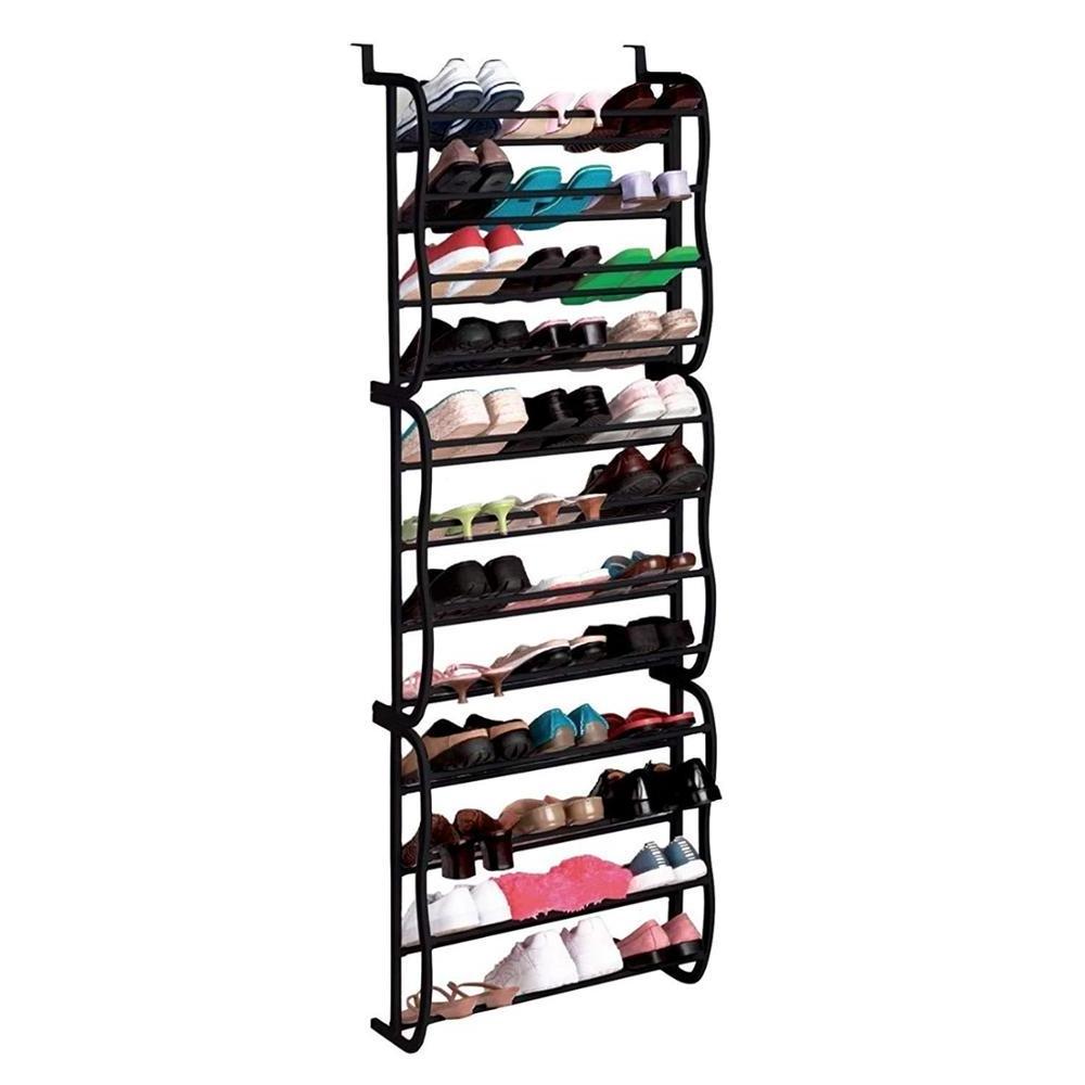 Door hang shoe rack with plastic frame and over door shoes rack