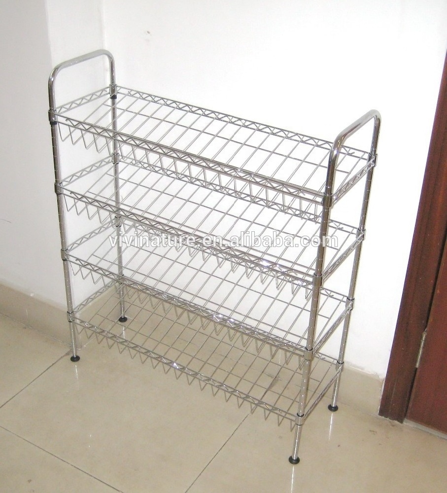 Living room 3 tiers metal  shoes storage and shoe rack