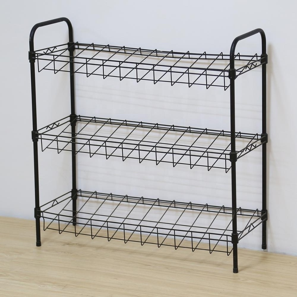 Living room 3 tiers metal  shoes storage and shoe rack