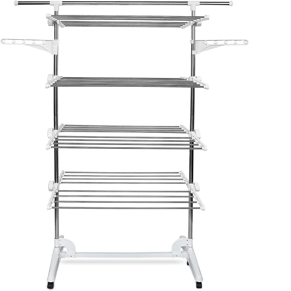 Hanging Clothes Drying Hanger Laundry Rack with storage shelf