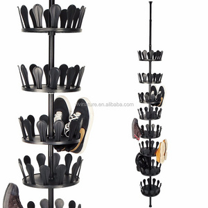 Revolving Shoe Rack with Rotating Storage Rack