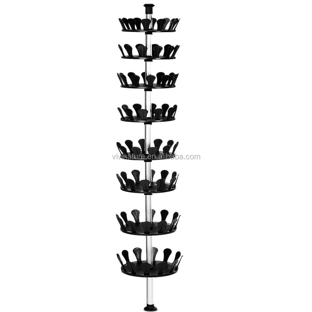 Revolving Shoe Rack with Rotating Storage Rack