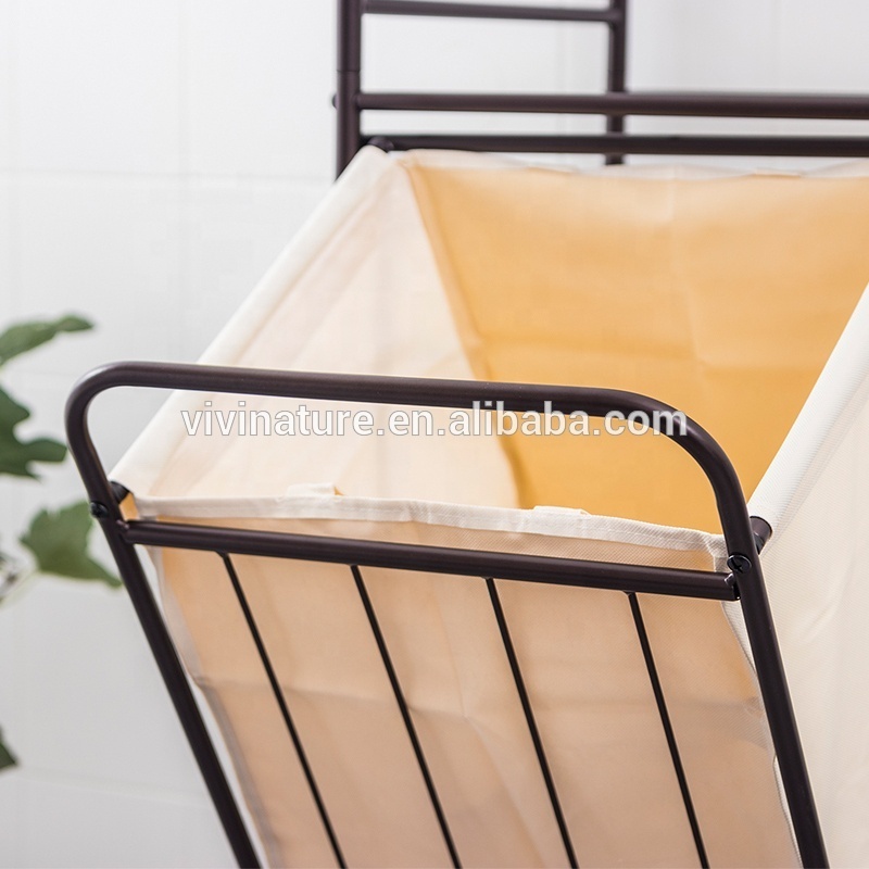 Rolling Laundry Hamper Sorter and Laundry Cart with Detachable Bags Mobile Laundry Trolley