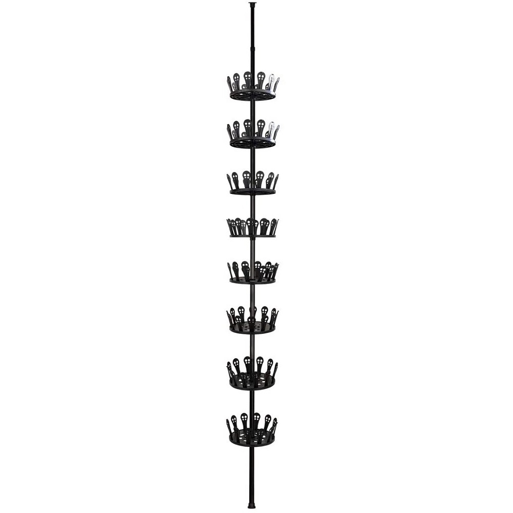 Floor To Ceiling 8 Tier Revolving Metal Shoe Rack Tree  Holds Up To 48 Pairs Of Shoes