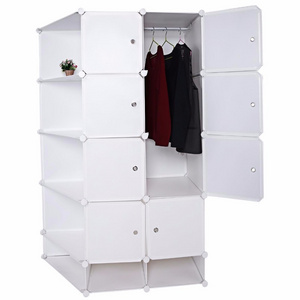 Plastic DIY Modular 15 Cube Wardrobe Closet Storage Organizer