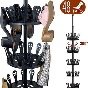 Floor To Ceiling 8 Tier Revolving Metal Shoe Rack Tree  Holds Up To 48 Pairs Of Shoes