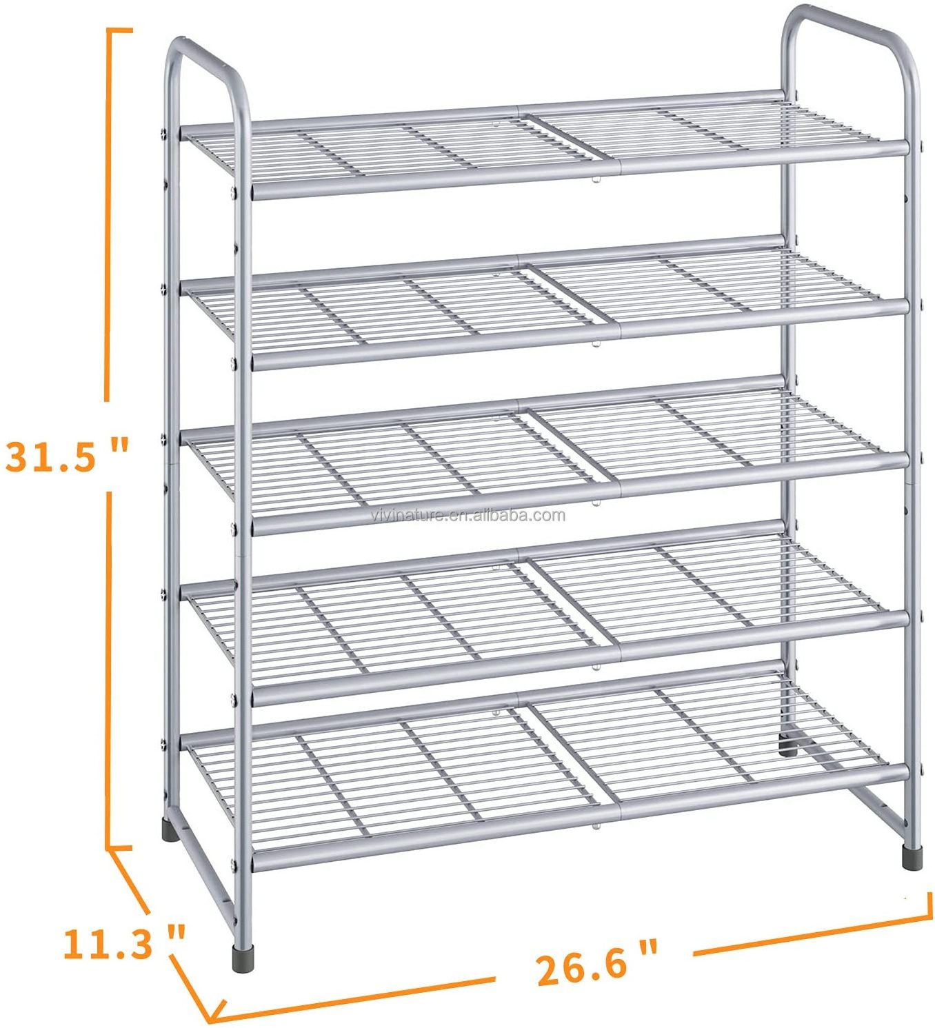 4Tier Wire Grid Stackable Shoe Rack With Adjustable Shoe Shelf Storage Organizer